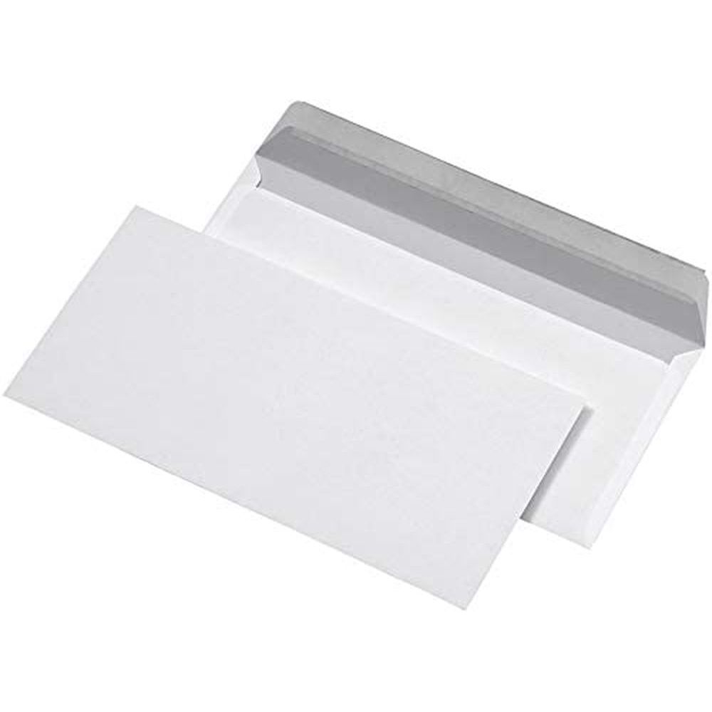 Enveloppes 110 x 220 mm 1er prix - blanches - auto-adhésive - 75 g