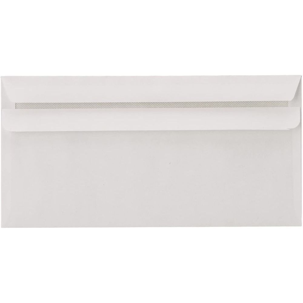 lot de 20 petites enveloppes courrier DL avec fenêtre 45 x 100 - papier  velin blanc 80g/m² format 110 x 220 mm une enveloppe blanche avec fermeture