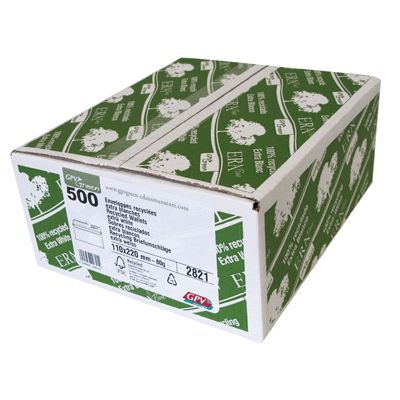 GPV 2821 - Enveloppe recyclée DL - 110x220 - 80g/m² - Boite de 500