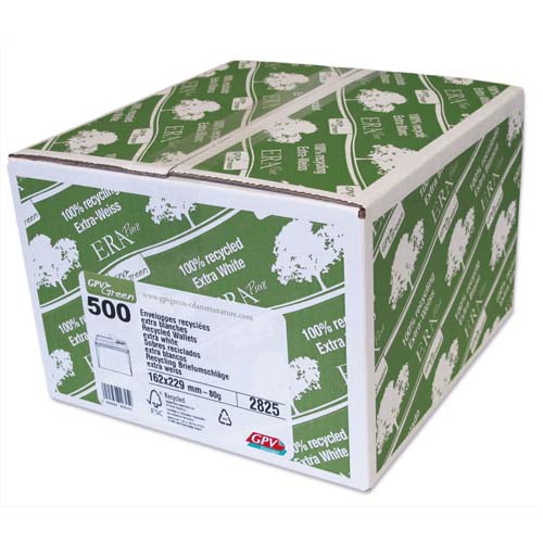 GPV 3825 - Enveloppe recyclée Green Era Pure format C5 (162x229 mm) - 90g/m² - avec bande auto-adhésive - sans fenêtre - Boite de 500