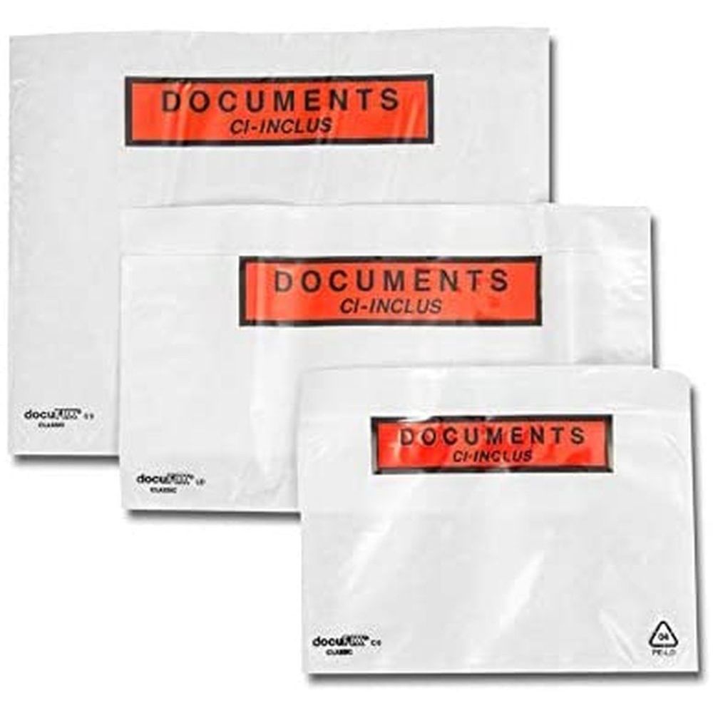 Pochette adhésive porte documents ci-inclus - A5 - 162 x 229 mm