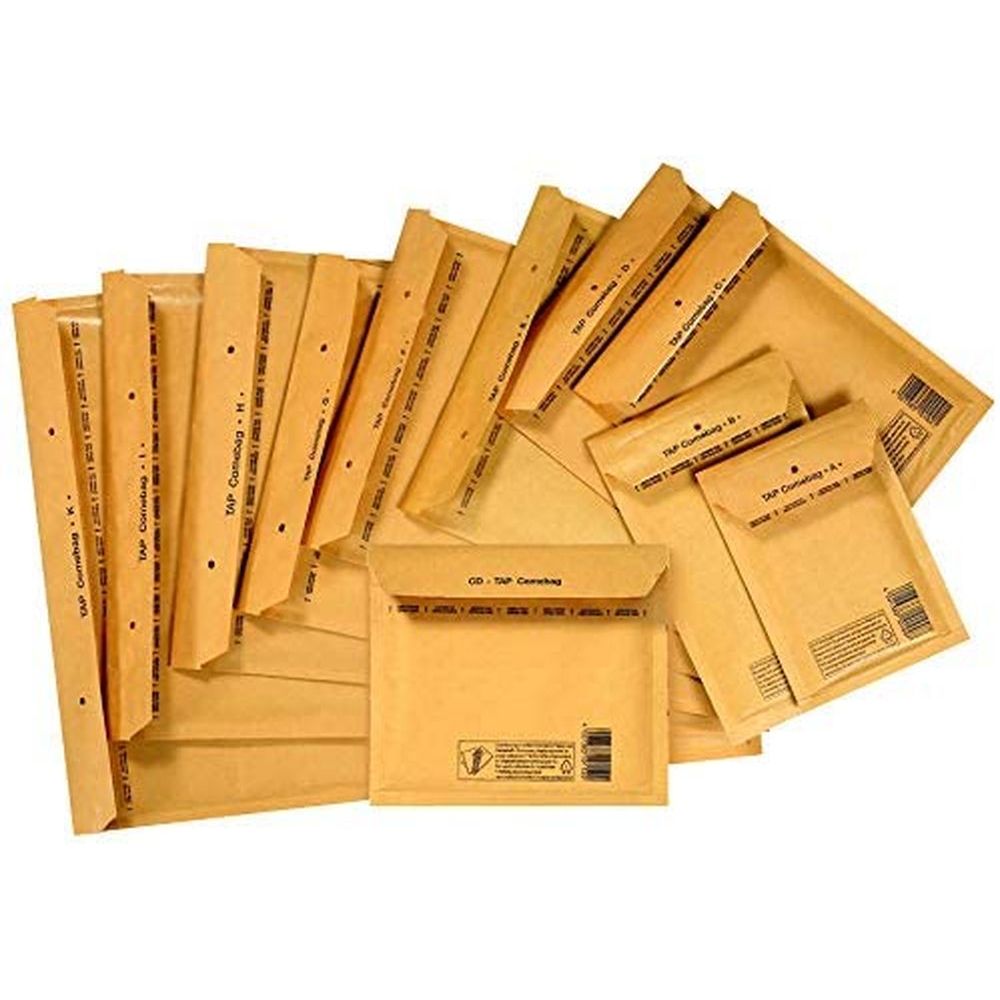 Lot 200 Enveloppes à bulles pochettes Marron ECO 120x215 mm 2/B ext. 140x225 