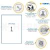 Herma - Papier autocollant imprimante repositionnable - 100 étiquettes - 210 x 297 mm - 1 étiquette par feuille A4