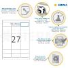 Herma Étiquettes repositionnables - 2700 étiquettes - 63.5 x 29.6 mm - 27 étiquettes par feuille A4