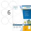 Herma Étiquettes repositionnables Rondes- 600 étiquettes - Diamètre 85 mm - 6 étiquettes imprimables par feuille A4 - Personnalisables et imprimables - Impression laser / Jet d'encre