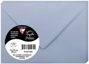Enveloppe couleur Bleu Lavande 75x100 mm 120g - Paquet de 20