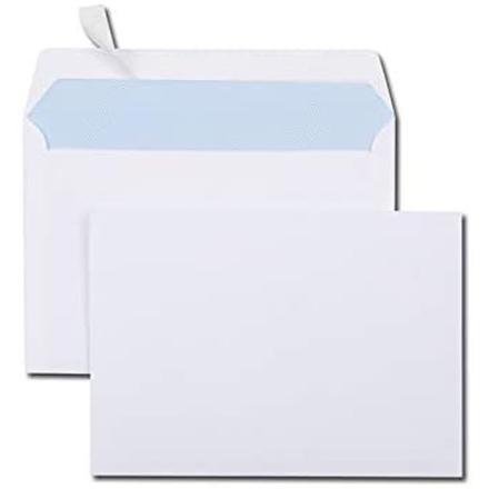 500 Enveloppes blanches auto-collante sans fenêtre - C6 - 114 x 162 mm
