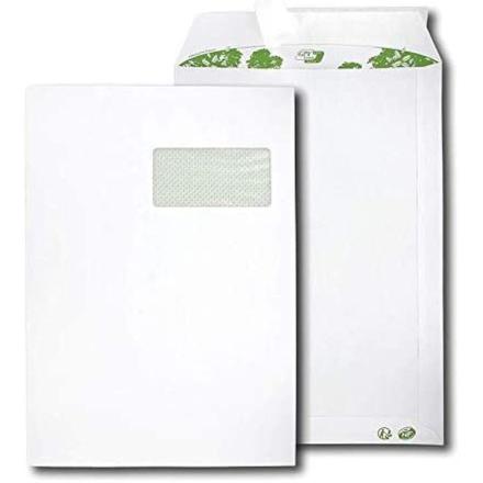 Enveloppe blanche Raja Premium format C4 - 229 x 324 mm - avec fenêtre  ouverture grand côté - Fermeture auto-adhésive - Papier vélin 100 g/m² pas  cher