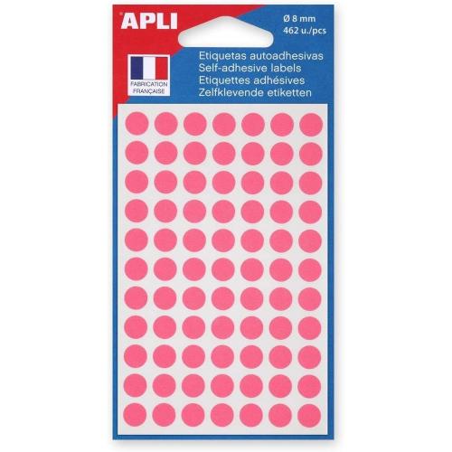Apli-Agipa 111838 – Sachet de 462 gommettes rondes – Diamètre 8mm – Couleur Rose