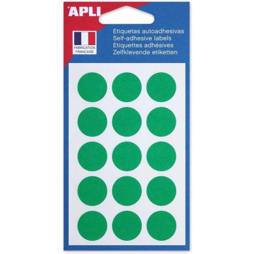 Apli-Agipa 111965 – Sachet de 90 gommettes rondes – Diamètre 19mm – Couleur Vert