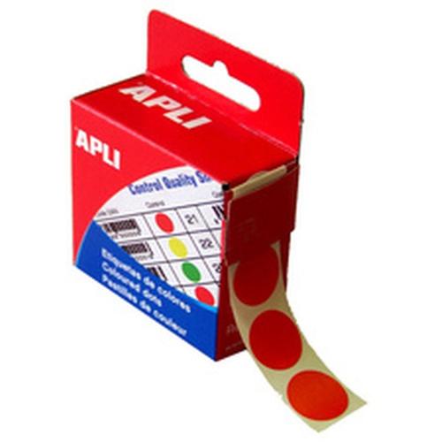 Apli-Agipa 115011 – Boite distributrice de 150 gommettes rondes – Diamètre 15mm – Couleur Rouge