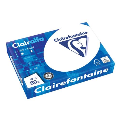 Clairefontaine 1979C - Ramette Papier A4 80g Clairalfa Blanc - 500 feuilles au format A4 (21x29,7cm)