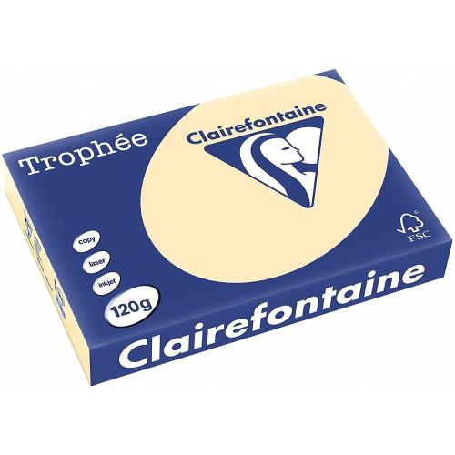 Clairefontaine 1203C - Ramette Papier A4 120g Trophée Chamois - 250 feuilles au format A4 (21x29,7cm)