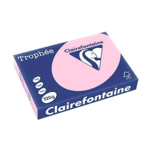 Clairefontaine 1210C - Ramette Papier A4 120g Trophée Rose - 250 feuilles au format A4 (21x29,7cm)