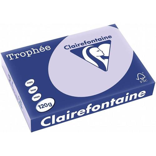 Clairefontaine 1211C - Ramette Papier A4 120g Trophée Lilas - 250 feuilles au format A4 (21x29,7cm)