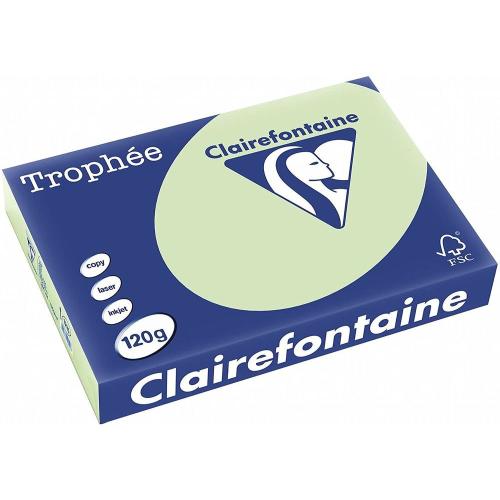 Clairefontaine 1215C - Ramette Papier A4 120g Trophée Vert golf - 250 feuilles au format A4 (21x29,7cm)
