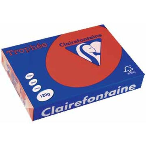 Clairefontaine 1218C - Ramette Papier A4 120g Trophée Rouge groseille - 250 feuilles au format A4 (21x29,7cm)
