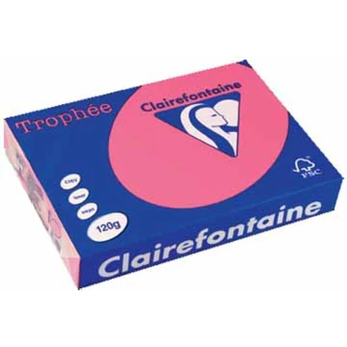 Clairefontaine 1219C - Ramette Papier A4 120g Trophée Fuchsia - 250 feuilles au format A4 (21x29,7cm)