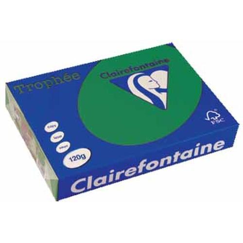 Clairefontaine 1224C - Ramette Papier A4 120g Trophée Vert sapin - 250 feuilles au format A4 (21x29,7cm)
