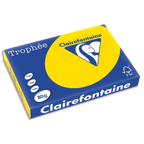 Clairefontaine Trophée - Papier Couleur - A3 (297 x 420 mm) - 80 g/m² - 500 feuilles - Bouton d'Or