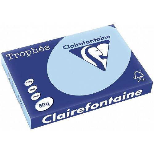 Clairefontaine Trophée - Papier Couleur - A3 (297 x 420 mm) - 80 g/m² - 500 feuilles - Bleu vif