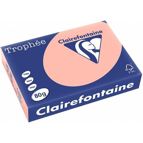 Clairefontaine Trophée - Papier Couleur - A3 (297 x 420 mm) - 80 g/m² - 500 feuilles - Pêche