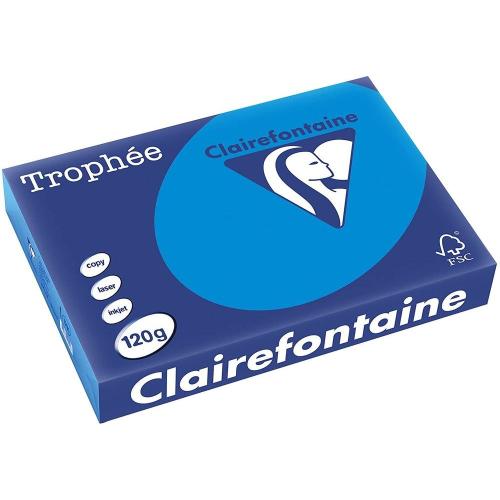 Clairefontaine 1291C - Ramette Papier A4 120g Trophée Bleu turquoise - 250 feuilles au format A4 (21x29,7cm)