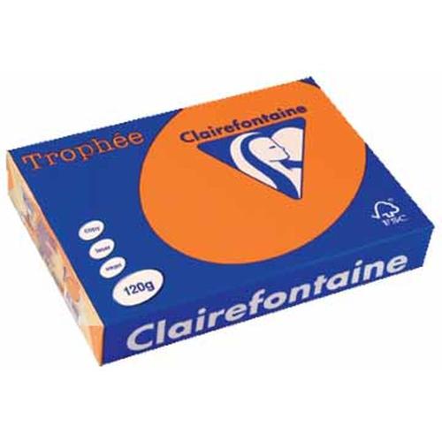 Clairefontaine 1763C - Ramette Papier A4 120g Trophée Orange - 250 feuilles au format A4 (21x29,7cm)