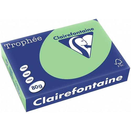 Clairefontaine Trophée - Papier Couleur - A3 (297 x 420 mm) - 80 g/m² - 500 feuilles - Vert nature
