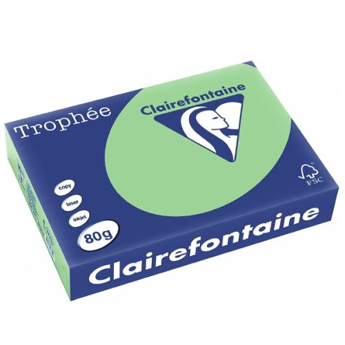 Clairefontaine 1775C - Ramette Papier A4 80g Trophée Vert Nature - 500 feuilles au format A4 (21x29,7cm)