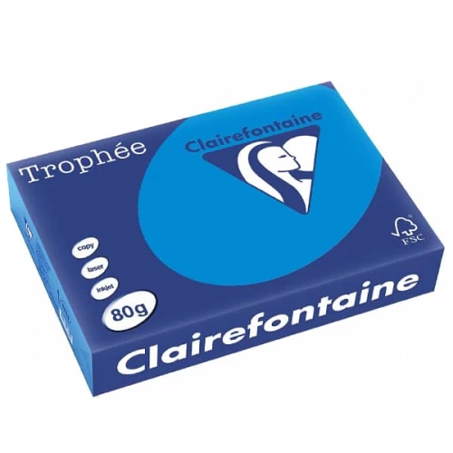 Clairefontaine 1781C - Ramette Papier A4 80g Trophée Bleu Turquoise - 500 feuilles au format A4 (21x29,7cm)