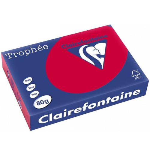 Clairefontaine 1782C - Ramette Papier A4 80g Trophée Rouge Groseille - 500 feuilles au format A4 (21x29,7cm)