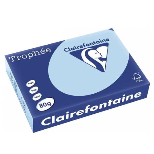 Clairefontaine 1798C - Ramette Papier A4 80g Trophée Bleu Vif - 500 feuilles au format A4 (21x29,7cm)