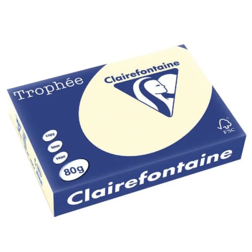 Clairefontaine 1871C - Ramette Papier A4 80g Trophée Ivoire - 500 feuilles au format A4 (21x29,7cm)