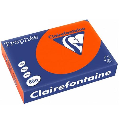 Clairefontaine 1873C - Ramette Papier A4 80g Trophée Rouge Cardinal - 500 feuilles au format A4 (21x29,7cm)