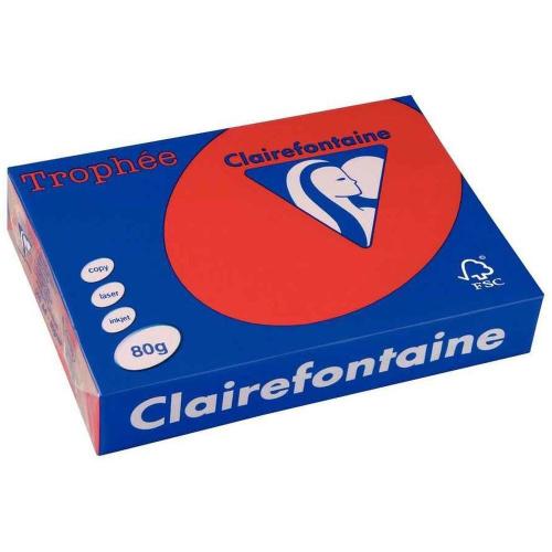 Clairefontaine Trophée - Papier Couleur - A3 (297 x 420 mm) - 80 g/m² - 500 feuilles - Rouge groseille