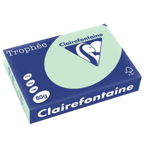 Clairefontaine 1975C - Ramette Papier A4 80g Trophée Vert Pastel- 500 feuilles au format A4 (21x29,7cm)