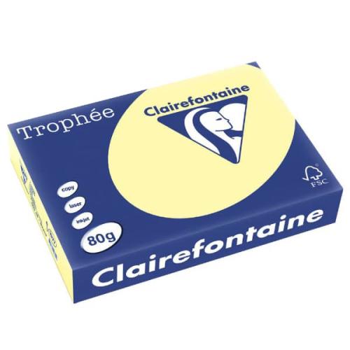 Clairefontaine 1977C - Ramette Papier A4 80g Trophée Canari - 500 feuilles au format A4 (21x29,7cm)
