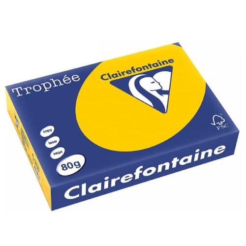 Clairefontaine 1978C - Ramette Papier A4 80g Trophée Jaune Tournesol - 500 feuilles au format A4 (21x29,7cm)