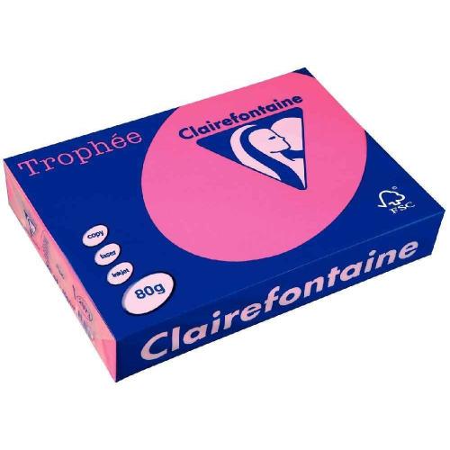 Clairefontaine 2888C - Ramette Papier A3 80g Trophée Rose Fluo - 500 feuilles au format A3 (29,7x42cm)