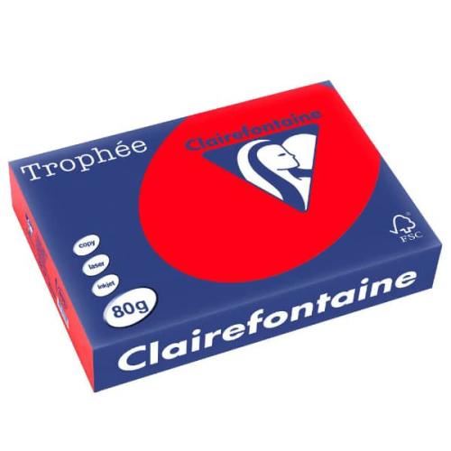 Clairefontaine 8175C - Ramette Papier A4 80g Trophée Rouge Corail - 500 feuilles au format A4 (21x29,7cm)