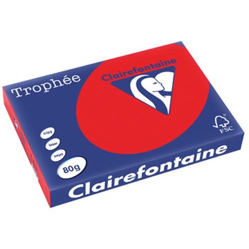 Clairefontaine Trophée - Papier Couleur - A3 (297 x 420 mm) - 80 g/m² - 500 feuilles - Rouge Corail