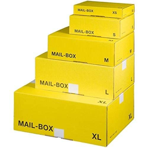 Carton d'expédition MAIL BOX, taille M, jaune