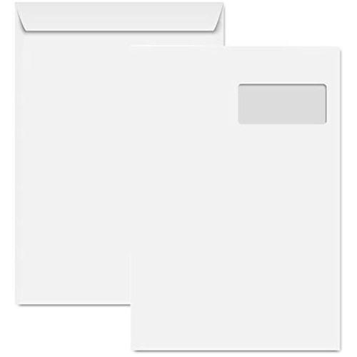 Clairalfa 1411C - Enveloppe extra blanc - format A4 (229x324 mm) - 90g/m² - avec bande auto-adhésive - fenêtre 50x100 - Boite de 250