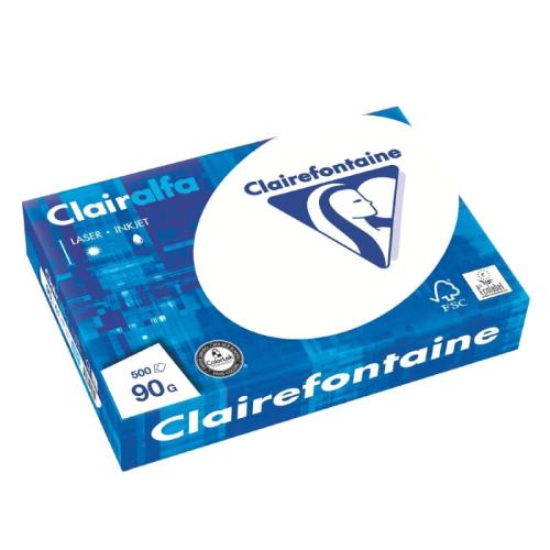 Clairefontaine 2896C - Ramette Papier A4 90g Clairalfa Blanc - 500 feuilles au format A4 (21x29,7cm)