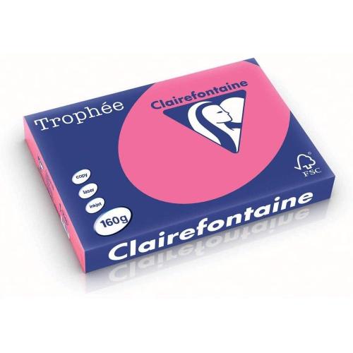 Clairefontaine Trophée - Papier Couleur - A3 (297 x 420 mm) - 160 g/m² - 250 feuilles - Rose Fuchsia