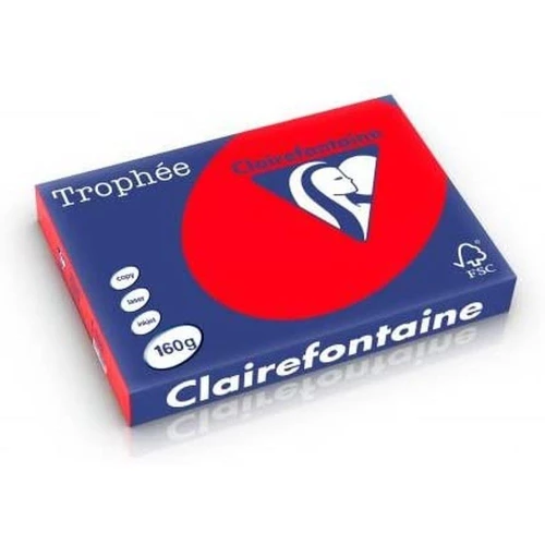 Clairefontaine Trophée - Papier Couleur - A3 (297 x 420 mm) - 160 g/m² - 250 feuilles - Rouge corail