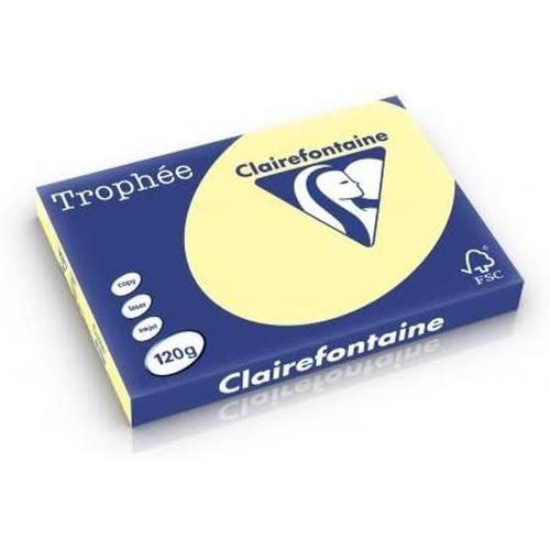 Clairefontaine Trophée - Papier Couleur - A3 (297 x 420 mm) - 120 g/m² - 250 feuilles - Canari