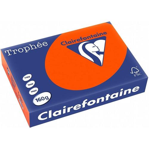Clairefontaine Trophée - Papier Couleur - A4 (210 x 297 mm) - 160 g/m² - 250 feuilles - Rouge cardinal