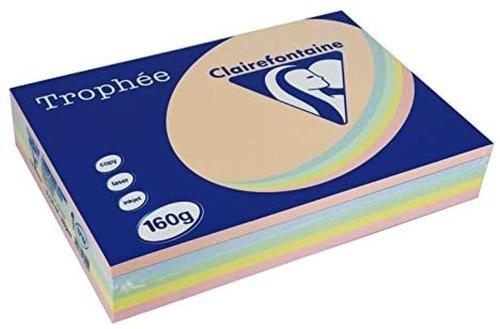Clairefontaine Trophée - Papier Couleur - A4 (210 x 297 mm) - 160 g/m² - 250 feuilles - Assorti pastel